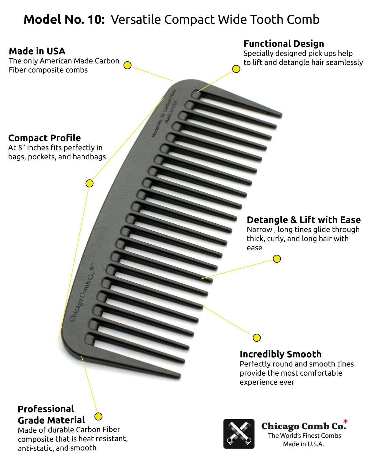 Model No. 10 Wide Tooth Comb