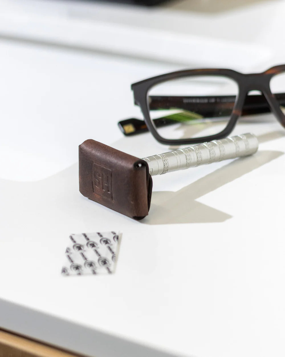 Brown Leather Razor Cover