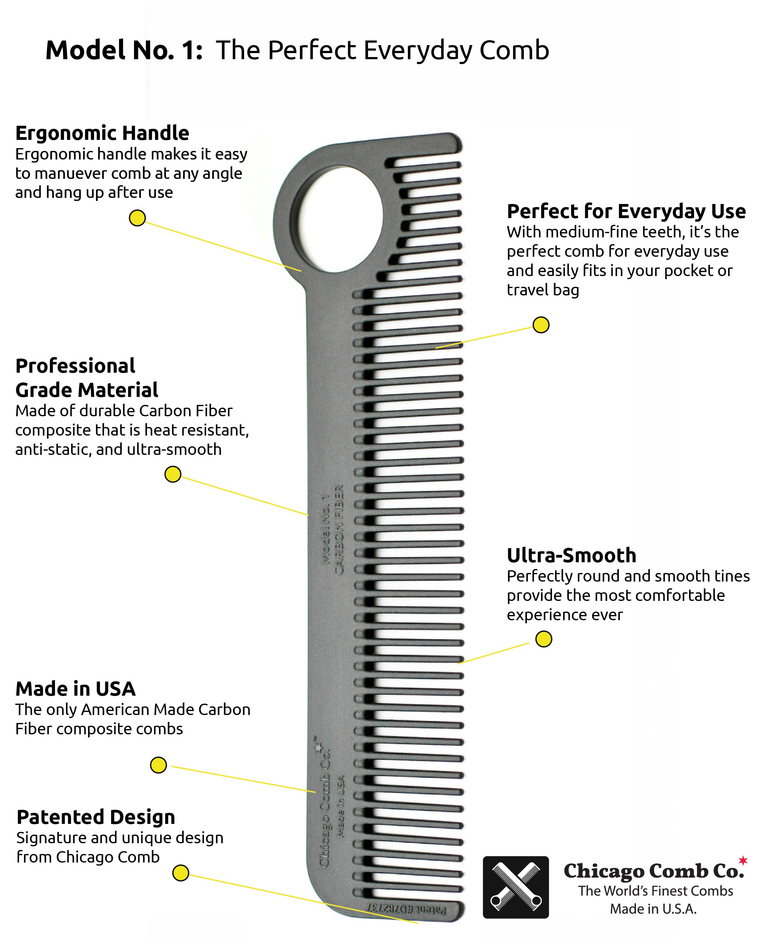 Model No. 1 Carbon Fiber Comb